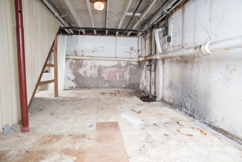 Before Basement Waterproofing in Tri-State Area