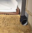 A crawl space encapsulation and insulation system, complete with drainage matting for flooded crawl spaces in Essex