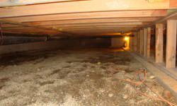 A nasty, mouldy crawl space in Stratford, Ontario
