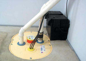 Listowel installation of a submersible sump pump system