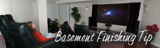 a waterproofed basement that has been finished into a family room in Dorchester