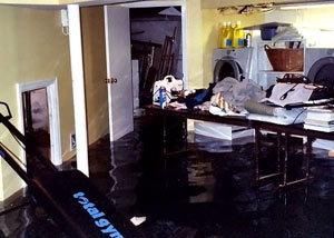 A laundry room flood in Aylmer, with several feet of water flooded in.