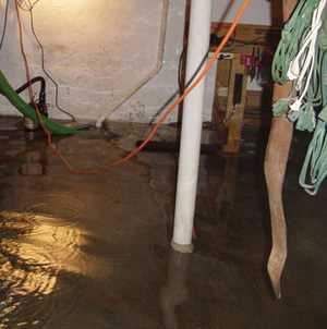 Foundation flooding in a Amherstburg,Ontario home