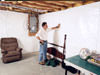 A basement wall covering for creating a vapor barrier on basement walls in Ingersoll