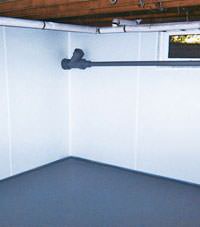 Plastic basement wall panels installed in a Strathroy, Ontario home